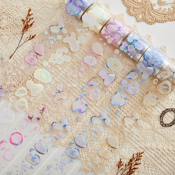 Soap Bubbles Washi / PET Tape | Rainbow & Purple & Yellow & Blue & Pink & White